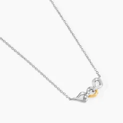 Collier Or Jaune Argent Blanc Oxyde De Zirconium