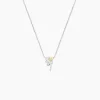 Collier Or Jaune Argent Blanc Oxyde De Zirconium