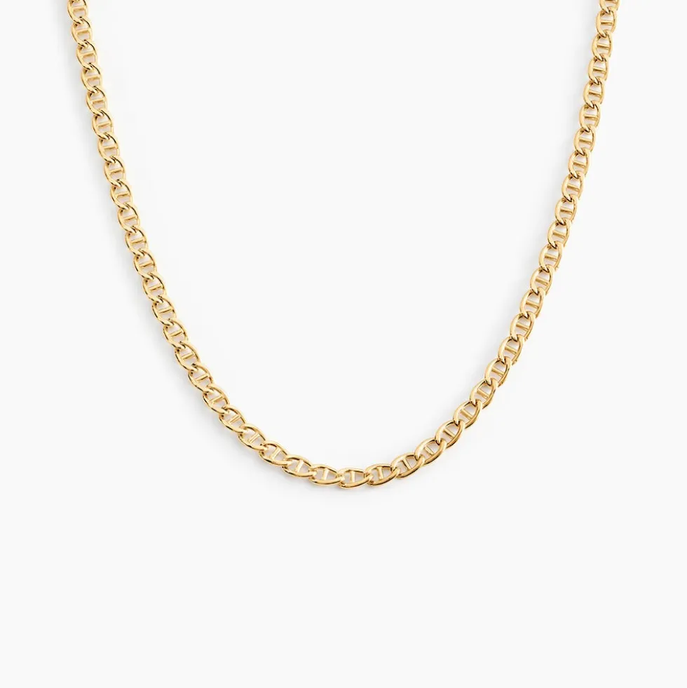 Collier Or Jaune Capucin Maille Marine
