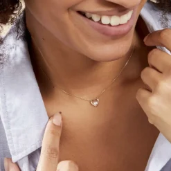 Collier Or Jaune Lenaick Oxyde De Zirconium