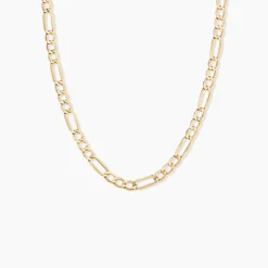 Collier Or Jaune Maille Alternée 1/3