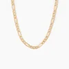 Collier Or Jaune Maille Alternée 1/3