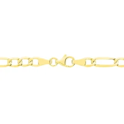 Collier Or Jaune Maille Alternée 1/3