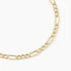 Collier Or Jaune Maille Alternée
