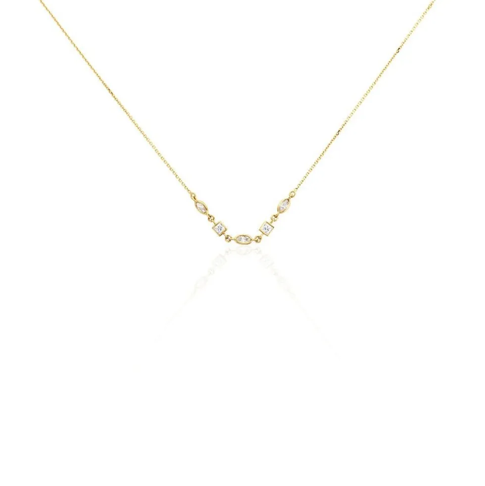 Collier Or Jaune Mercy Oxyde De Zirconium