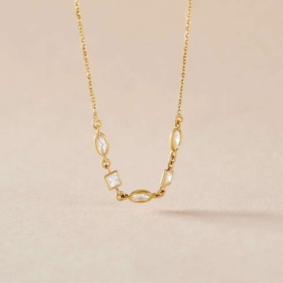 Collier Or Jaune Mercy Oxyde De Zirconium