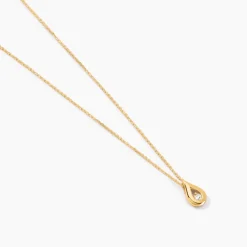 Collier Or Jaune Purete Goutte Diamant