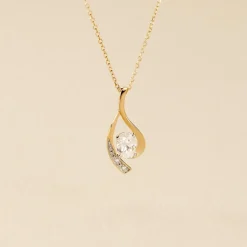 Collier Or Jaune Sagesse Oxydes De Zirconium