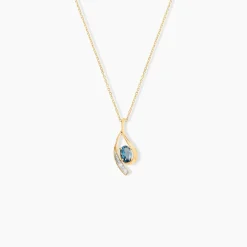 Collier Or Jaune Sagesse Topaze Oxydes De Zirconium