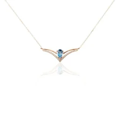 Collier Or Rose Gaelle Topaze Oxydes De Zirconium