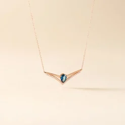 Collier Or Rose Gaelle Topaze Oxydes De Zirconium