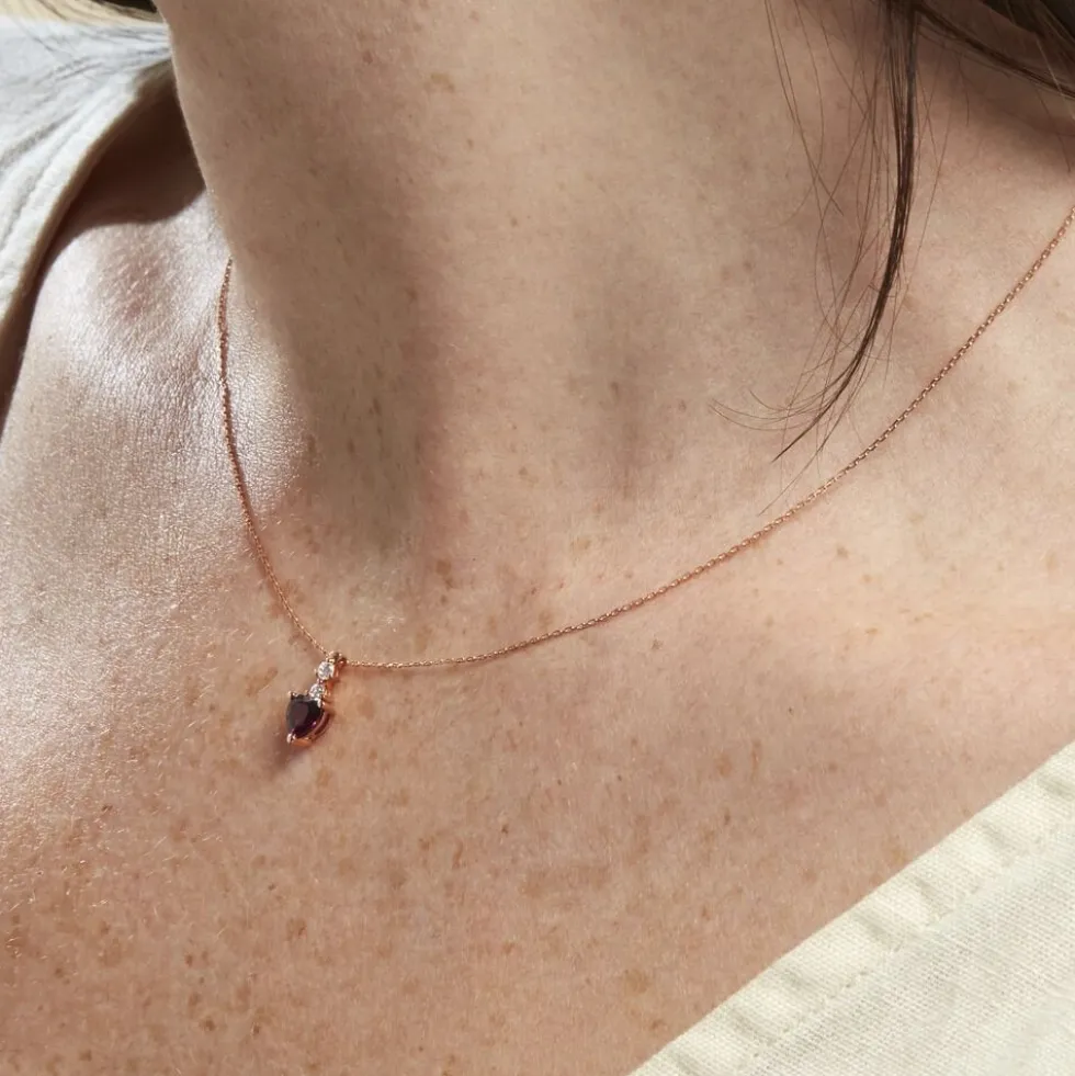 Collier Or Rose Samanta Rhodolite