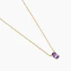 Collier Ovale Or Jaune Améthyste