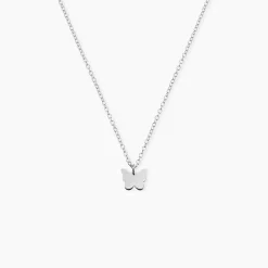 Collier Papilio Argent Blanc