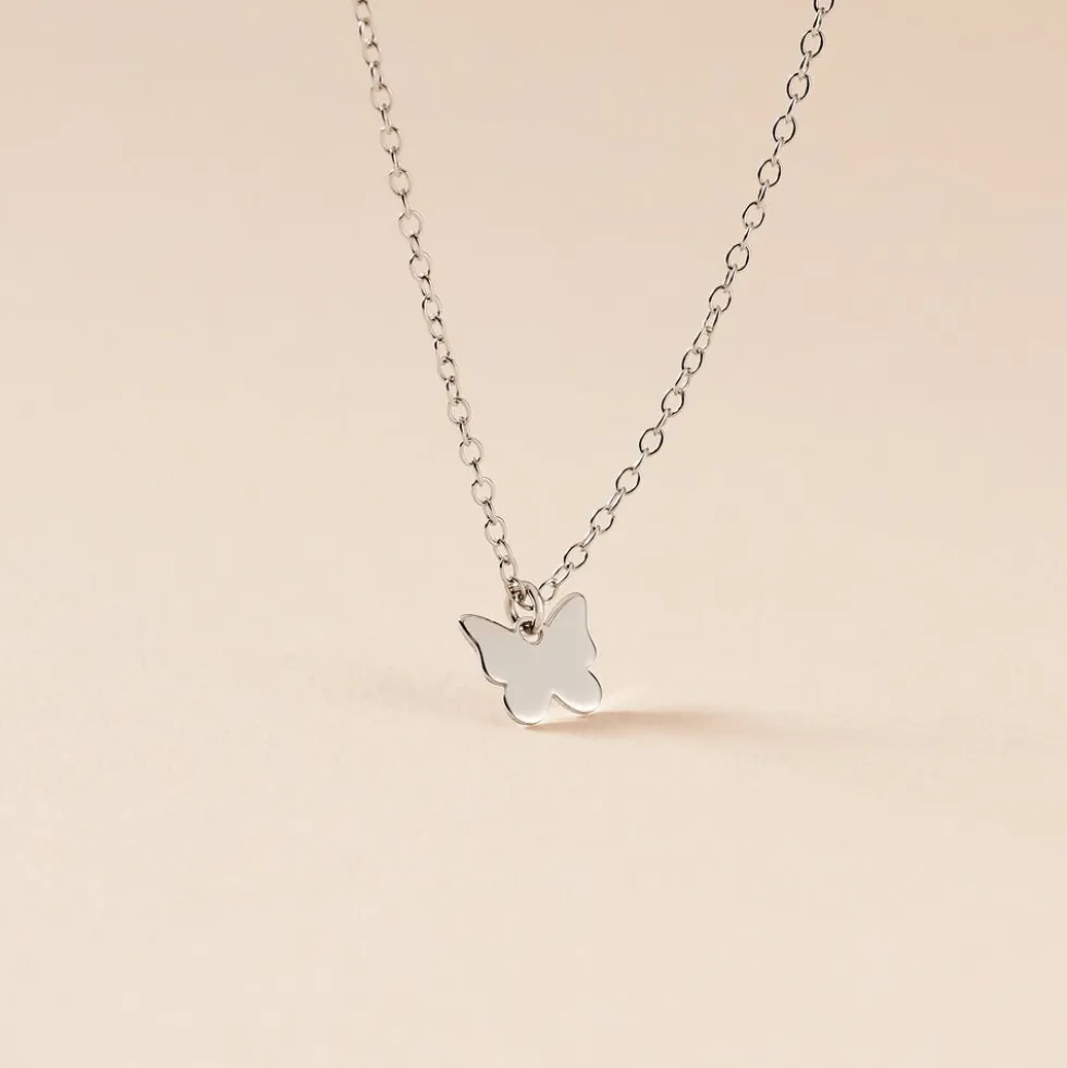 Collier Papilio Argent Blanc