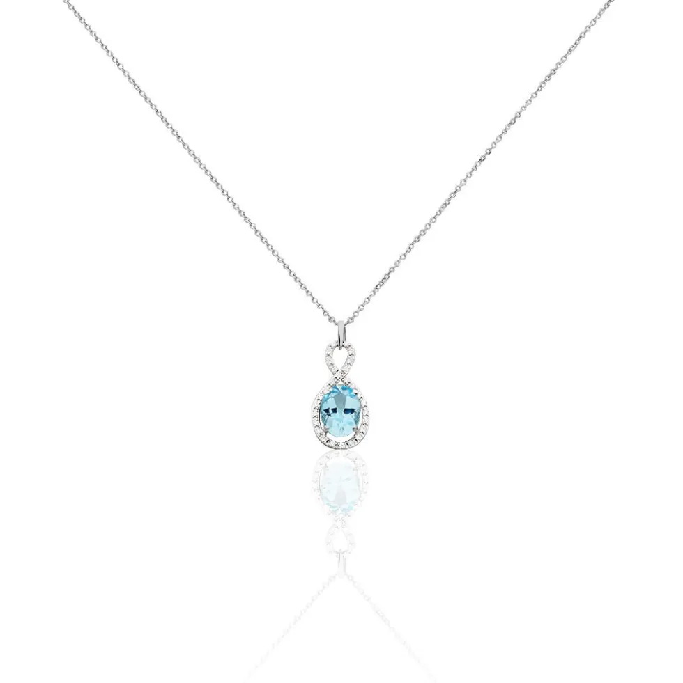 Collier Passion Or Blanc Topaze Et Oxyde De Zirconium