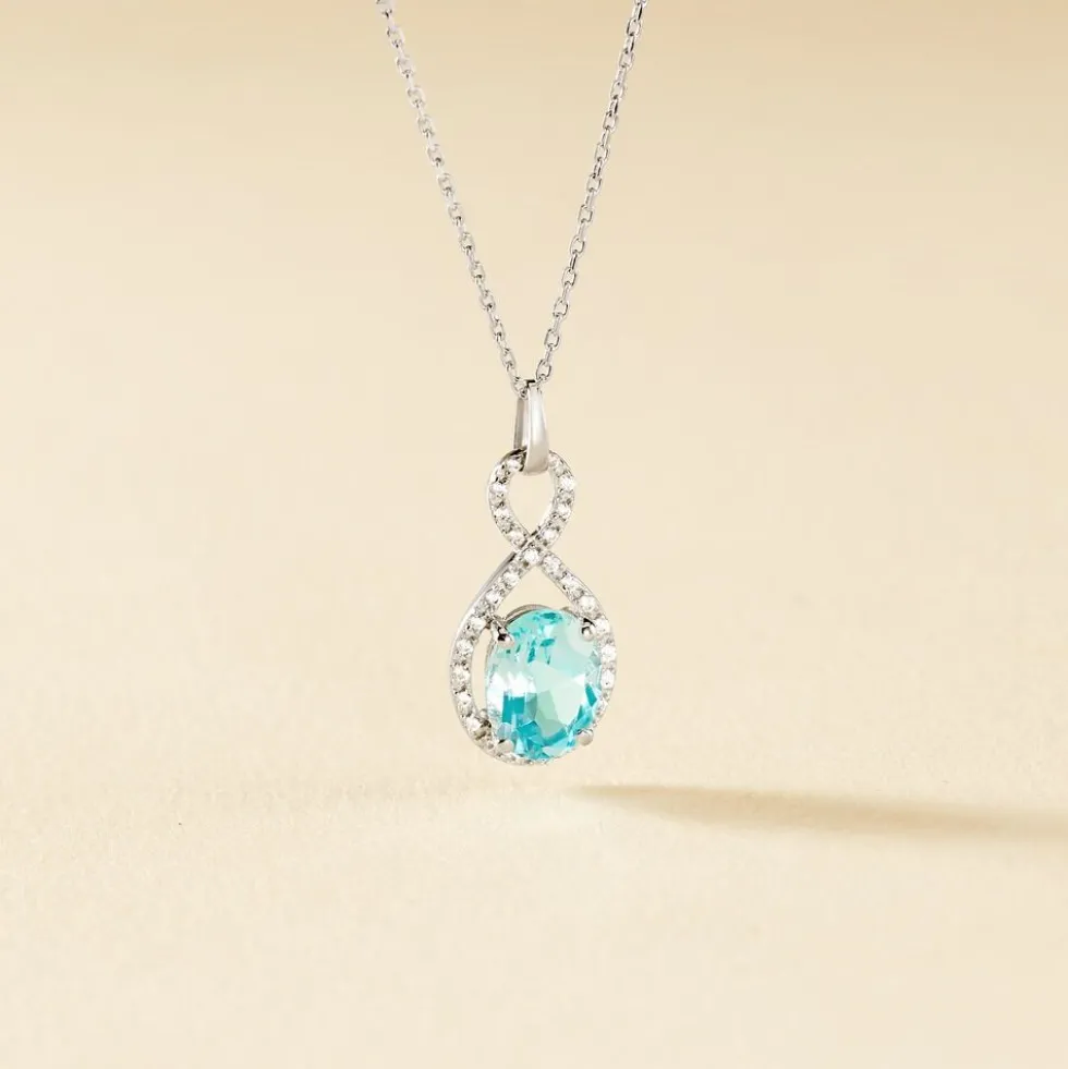 Collier Passion Or Blanc Topaze Et Oxyde De Zirconium