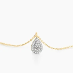 Collier Pear C Or Jaune Diamant