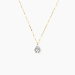 Collier Pear C Or Jaune Diamant