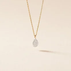 Collier Pear C Or Jaune Diamant