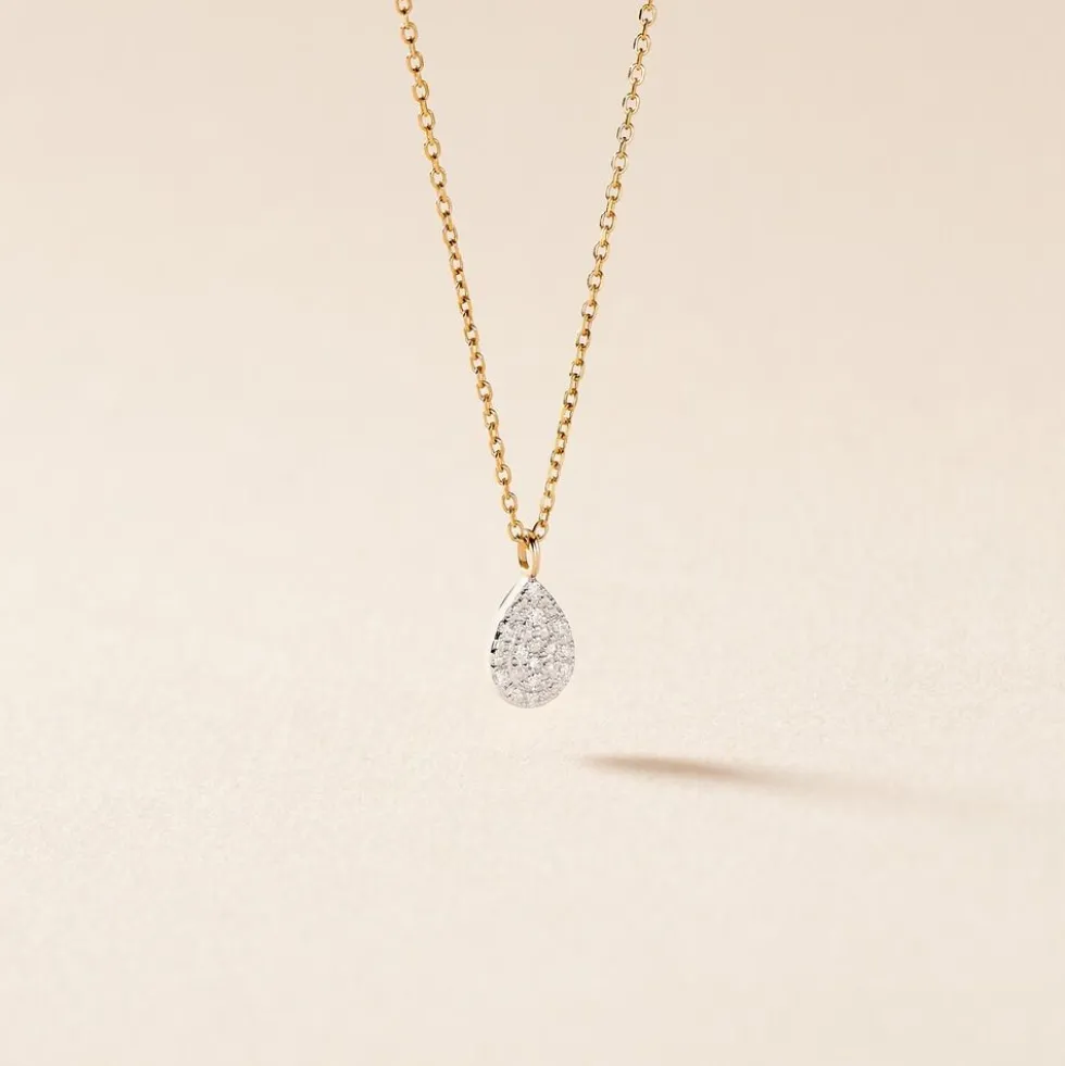 Collier Pear C Or Jaune Diamant