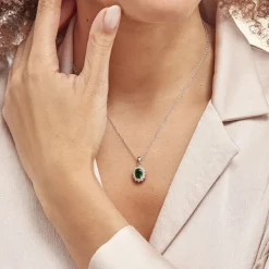 Collier Perez 2 Argent Blanc Oxyde De Zirconium