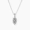 Collier Petales Argent Blanc Oxyde De Zirconium