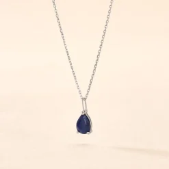 Collier Pluie D'Eclat Or Blanc Saphir