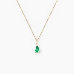 Collier Pluie D'Eclat Or Jaune Emeraude