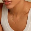 Collier Poem Argent Jaune Péridot Oxyde De Zirconium