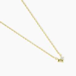 Collier Poem Argent Jaune Péridot Oxyde De Zirconium