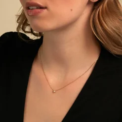 Collier Poem Argent Jaune Péridot Oxyde De Zirconium