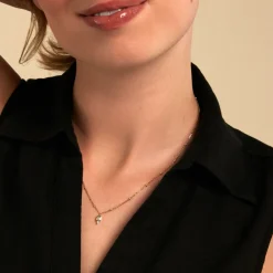 Collier Poem Argent Jaune Péridot Oxyde De Zirconium