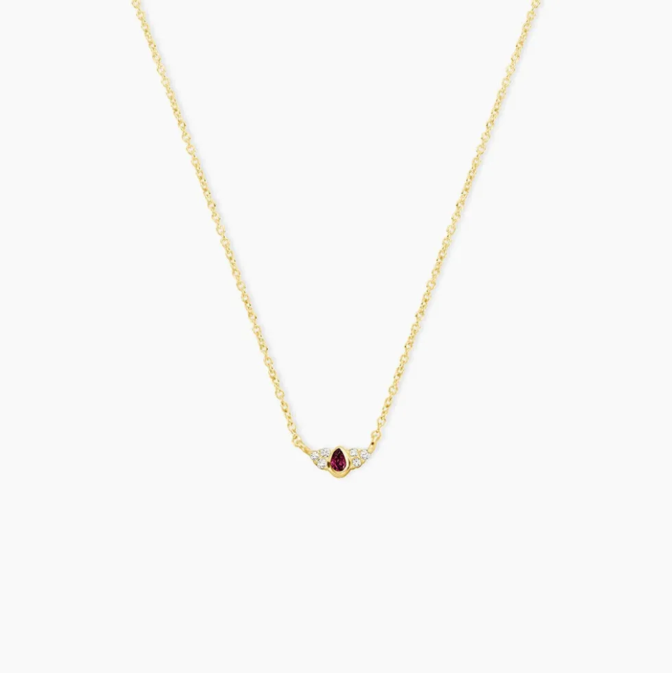 Collier Poem Argent Jaune Rhodolite Oxyde De Zirconium