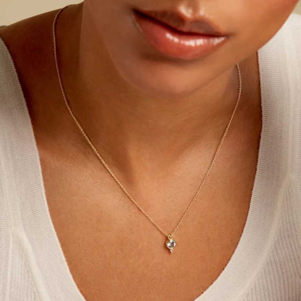 Collier Poem Argent Jaune Topaze
