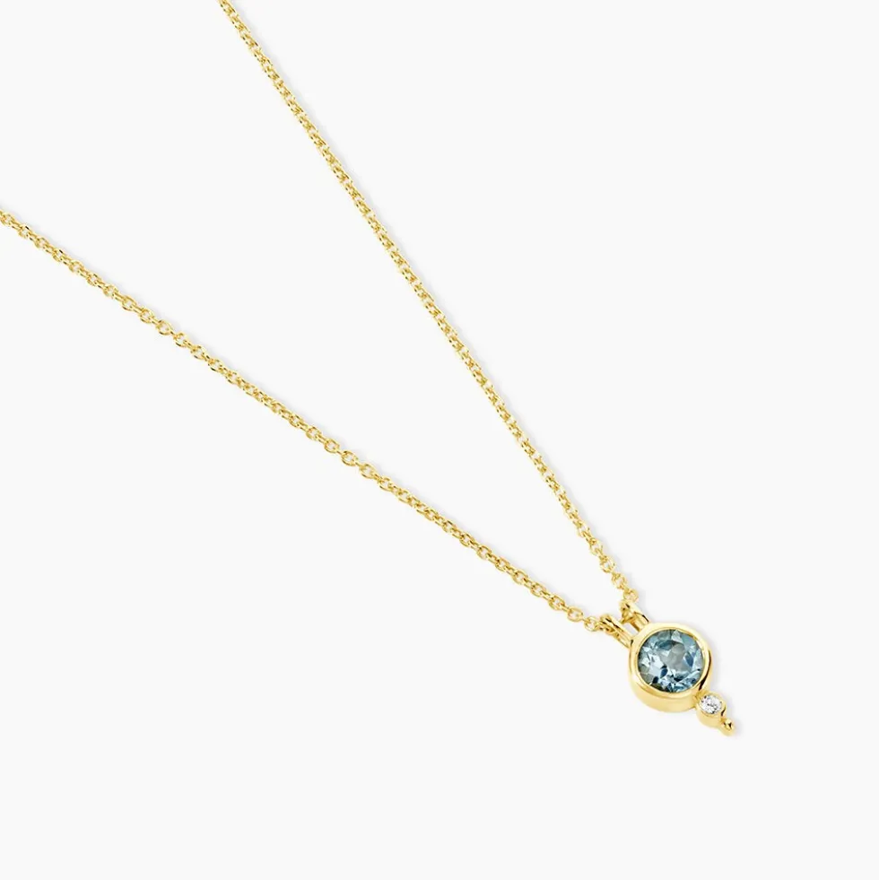 Collier Poem Argent Jaune Topaze