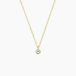 Collier Poem Argent Jaune Topaze Bleu Sky
