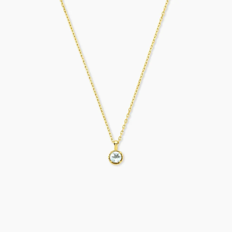 Collier Poem Argent Jaune Topaze Bleu Sky