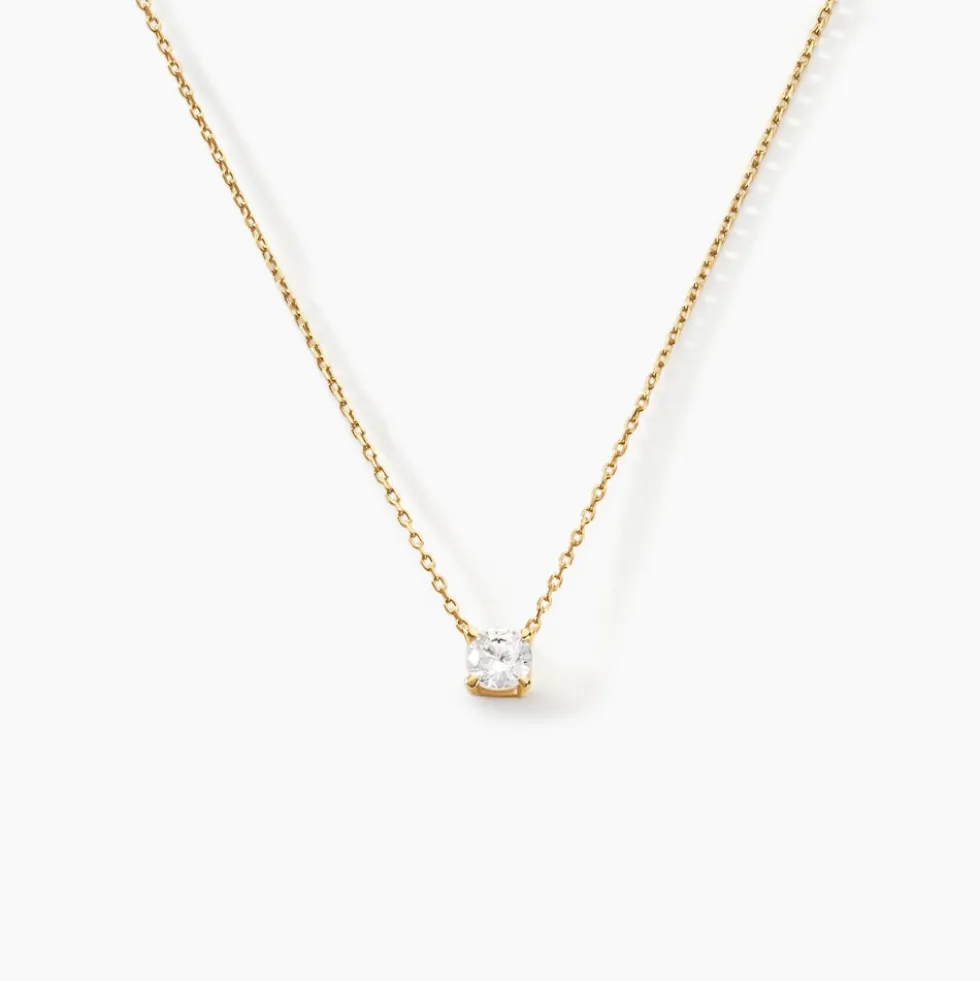 Collier Ponama Or Jaune Oxyde De Zirconium