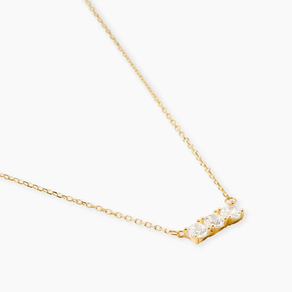 Collier Pryderi Or Jaune Oxyde De Zirconium