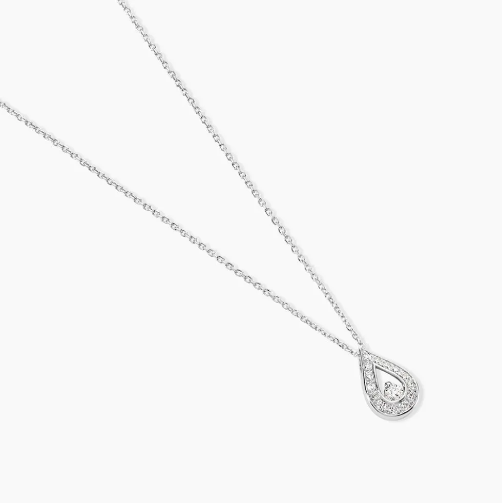 Collier Purete Or Blanc Diamant