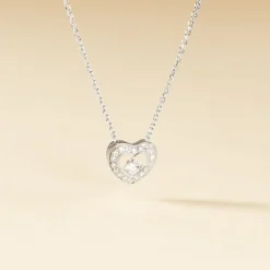Collier Purete Or Blanc Diamant