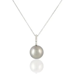 Collier Rebeca Or Blanc Perle De Culture De Tahiti Et Oxyde