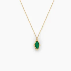 Collier Reflets Pop Or Jaune Malachite
