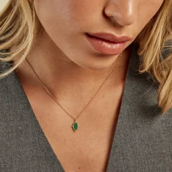 Collier Reflets Pop Or Jaune Malachite