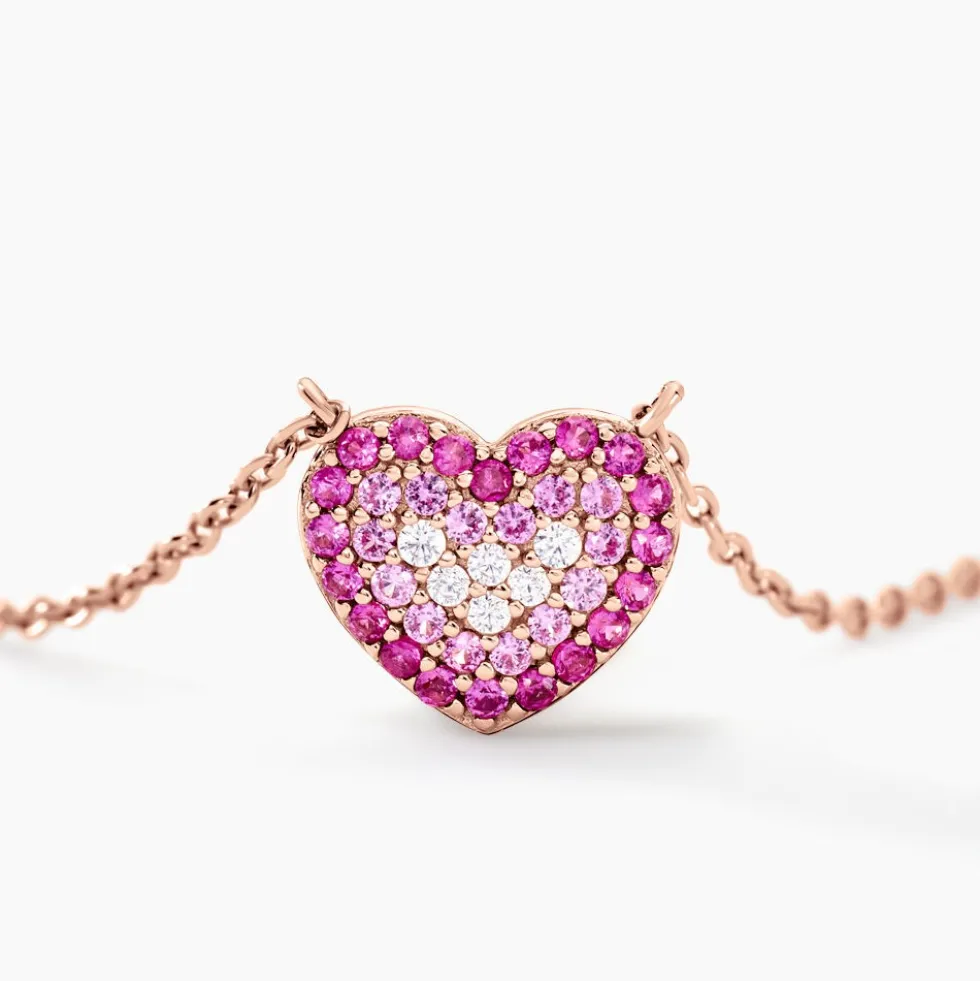 Collier Reflets Romantiques Argent Rose Oxyde De Zirconium
