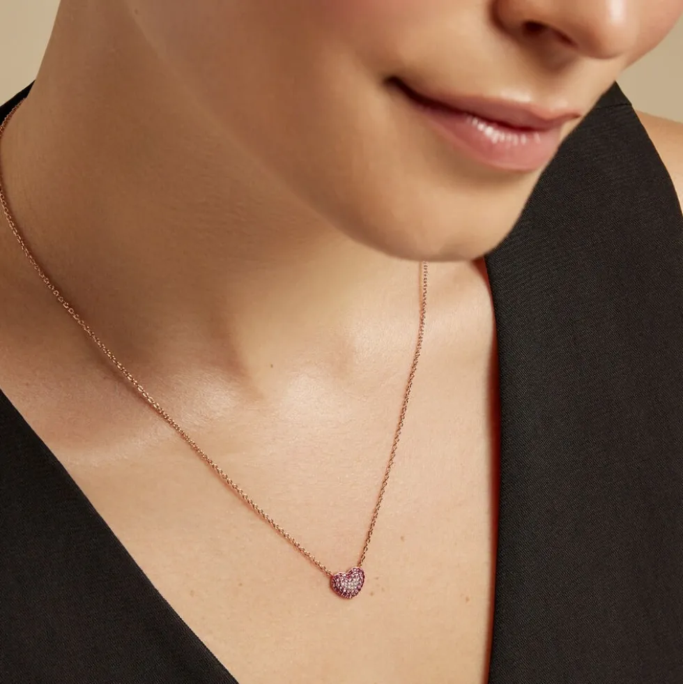 Collier Reflets Romantiques Argent Rose Oxyde De Zirconium