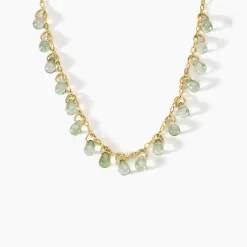 Collier Ria Acier Jaune Pierre De Synthese