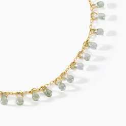 Collier Ria Acier Jaune Pierre De Synthese
