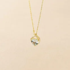 Collier Rosaline Or Jaune Topaze Et Oxyde De Zirconium